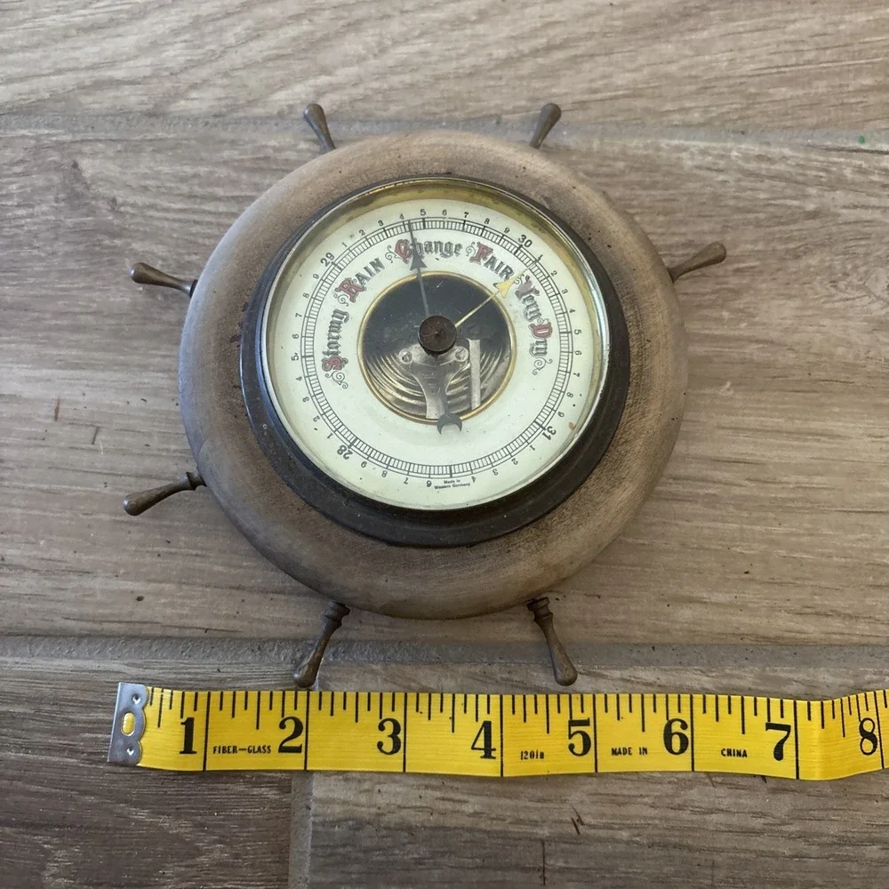 Antique West German Nautical Wheel Stormy Rain Change Fair‎ Very Dry -Parts Only